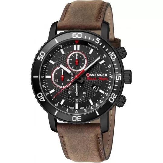 Мужские часы Wenger Roadster Black Night Chrono 01.1843.107 - фото 1